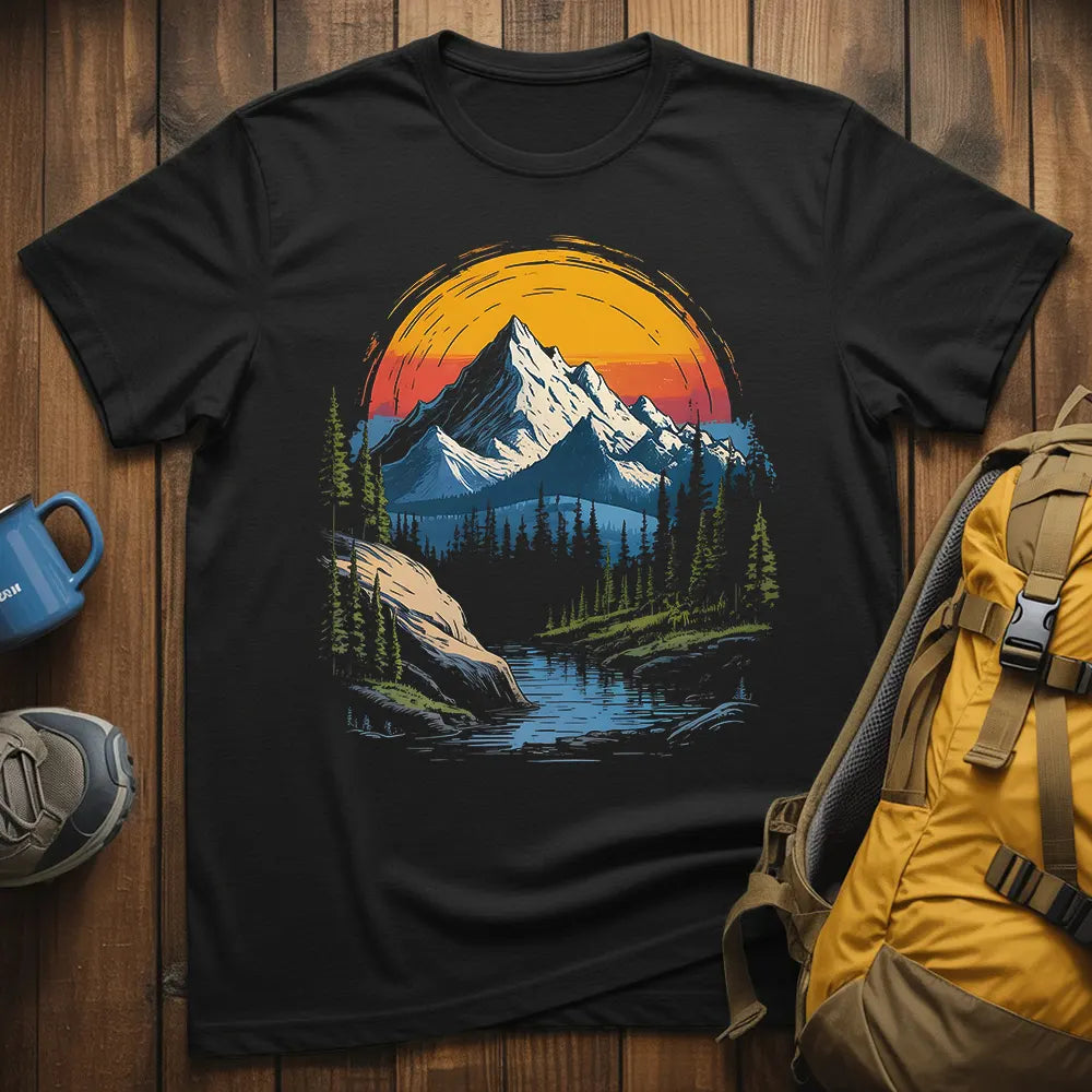 Mountain Sunset Landscape T-Shirt