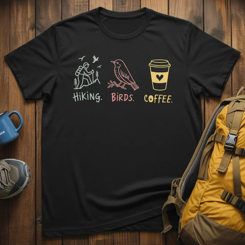 Hiking Birds Coffee T-Shirt