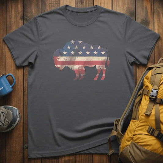 USA Patriotic Bison T-Shirt