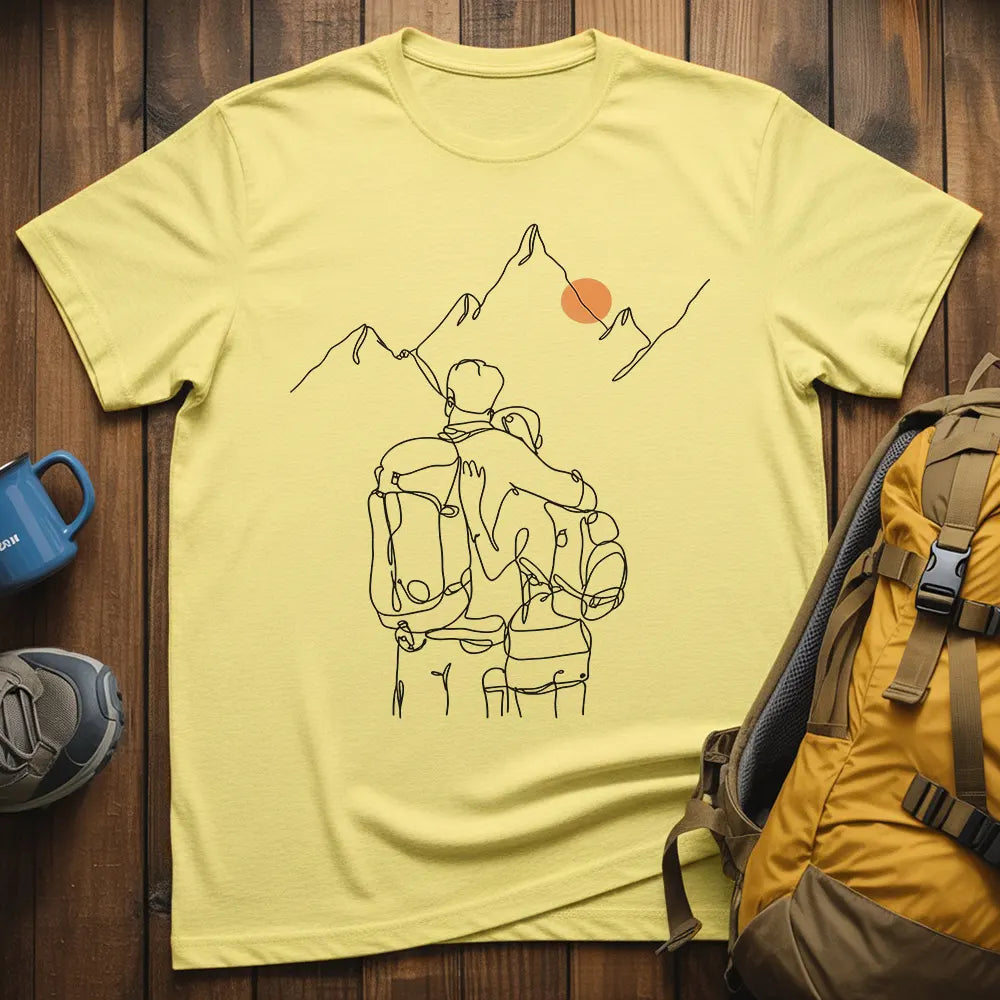 Adventure Couple Line Art T-Shirt