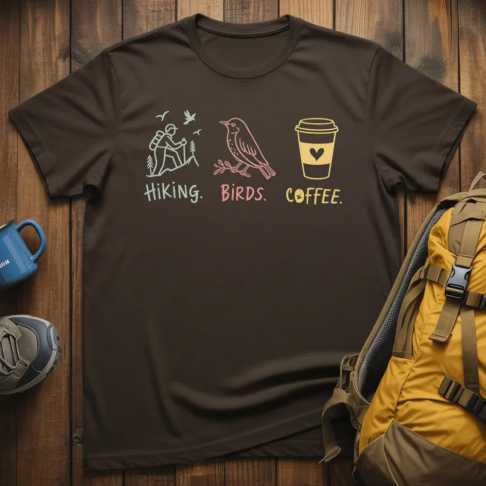 Hiking Birds Coffee T-Shirt