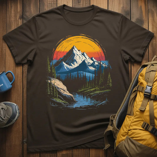 Mountain Sunset Landscape T-Shirt