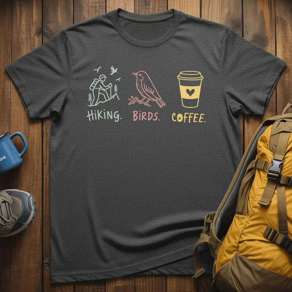 Hiking Birds Coffee T-Shirt