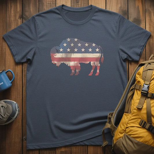 USA Patriotic Bison T-Shirt