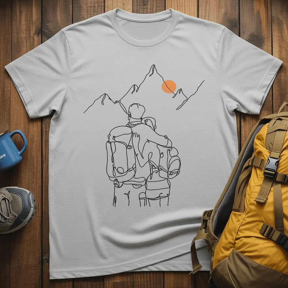 Adventure Couple Line Art T-Shirt