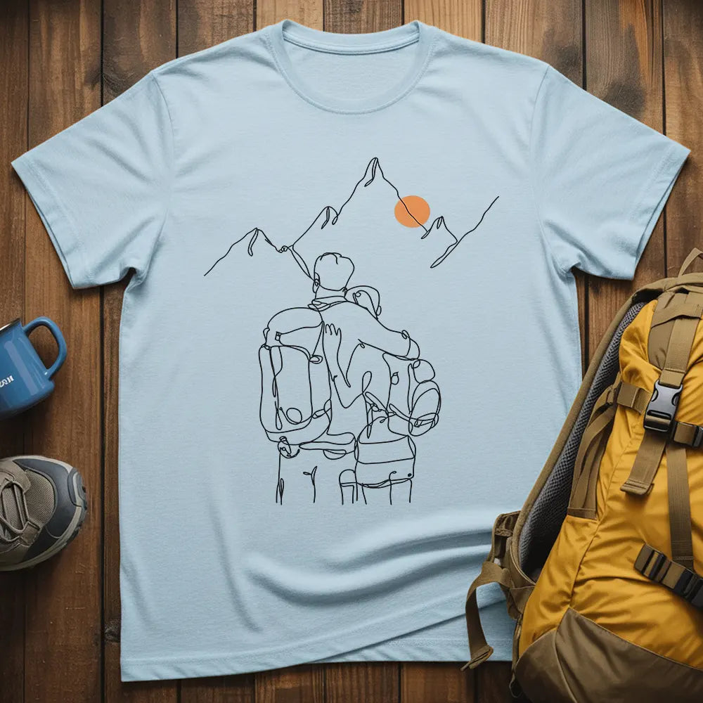 Adventure Couple Line Art T-Shirt