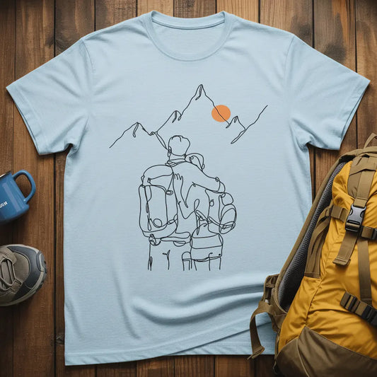 Adventure Couple Line Art T-Shirt
