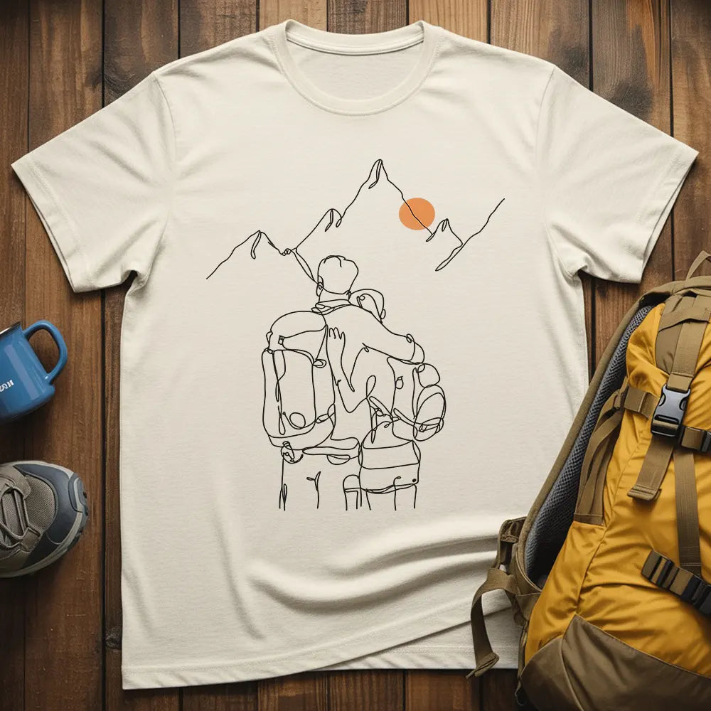 Adventure Couple Line Art T-Shirt