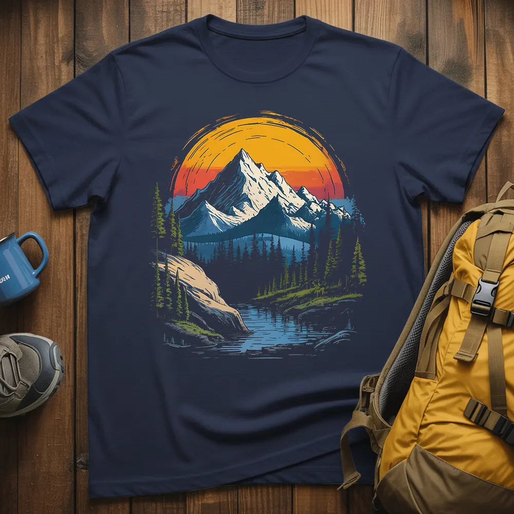 Mountain Sunset Landscape T-Shirt