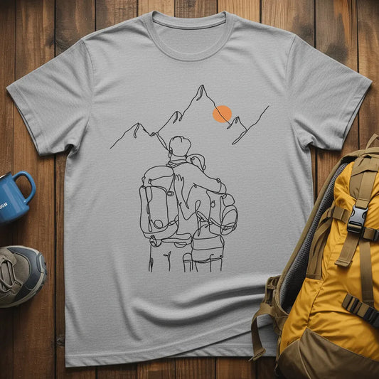 Adventure Couple Line Art T-Shirt