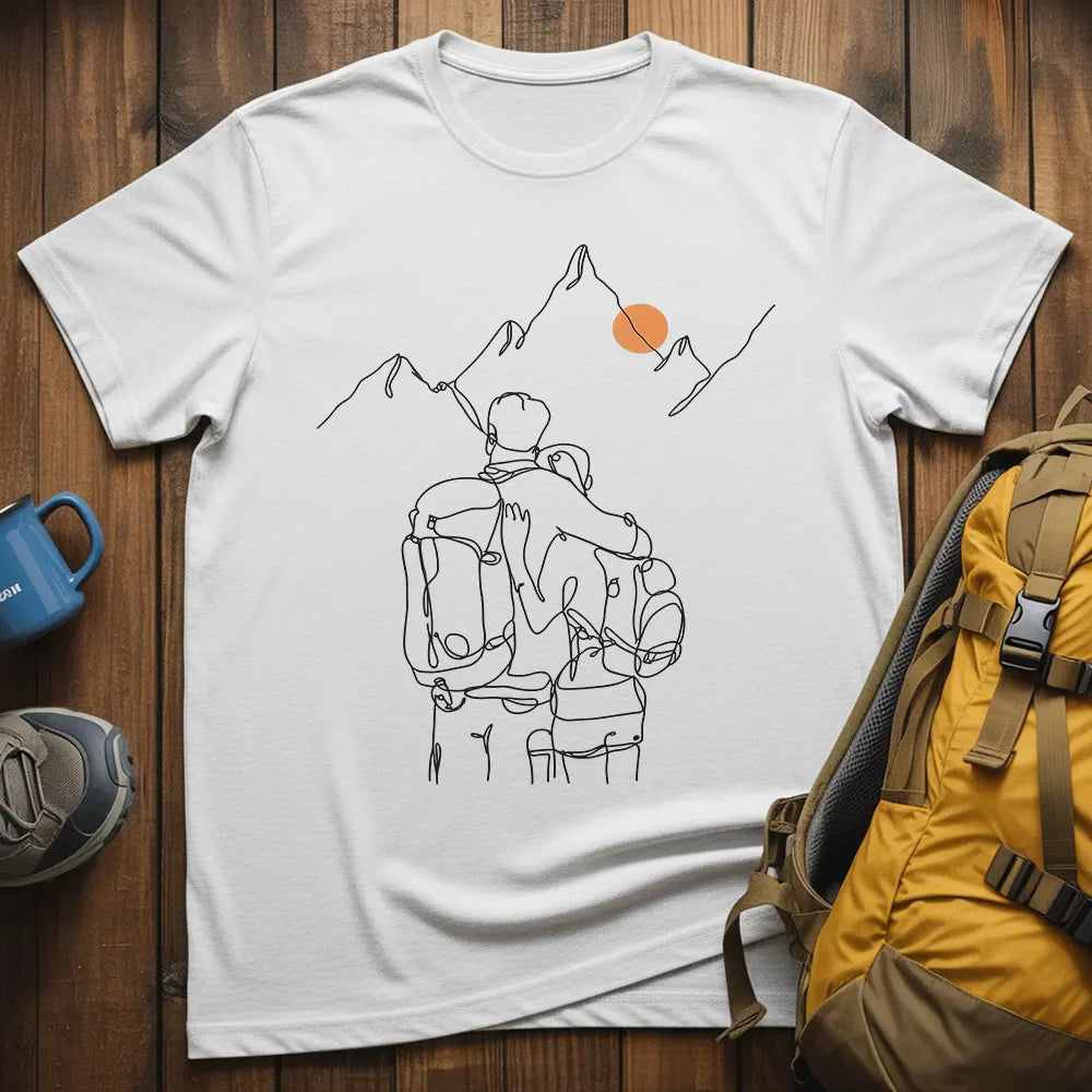 Adventure Couple Line Art T-Shirt